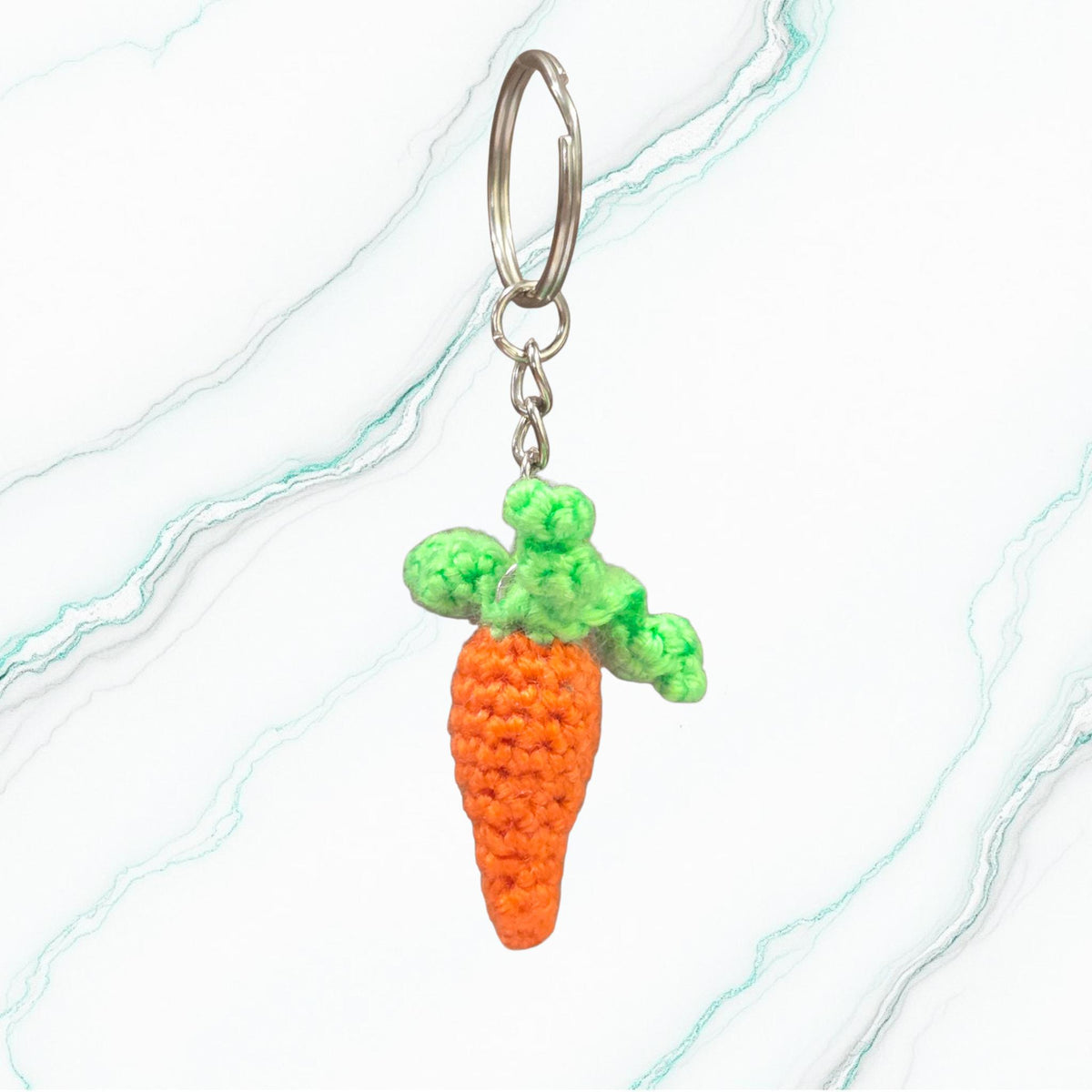 Crochet Mini Carrot Keychain