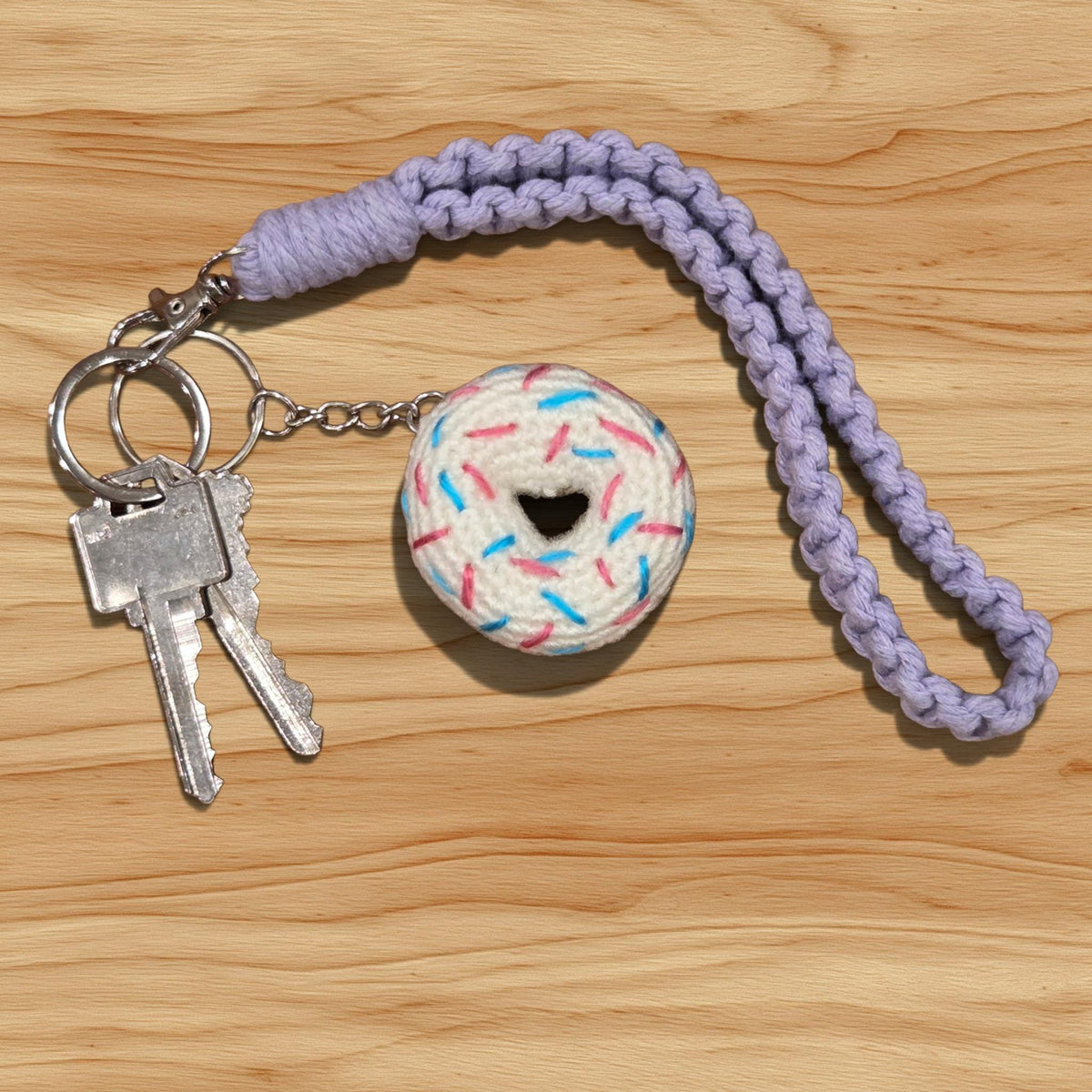 Crochet Mini Donut Keychain