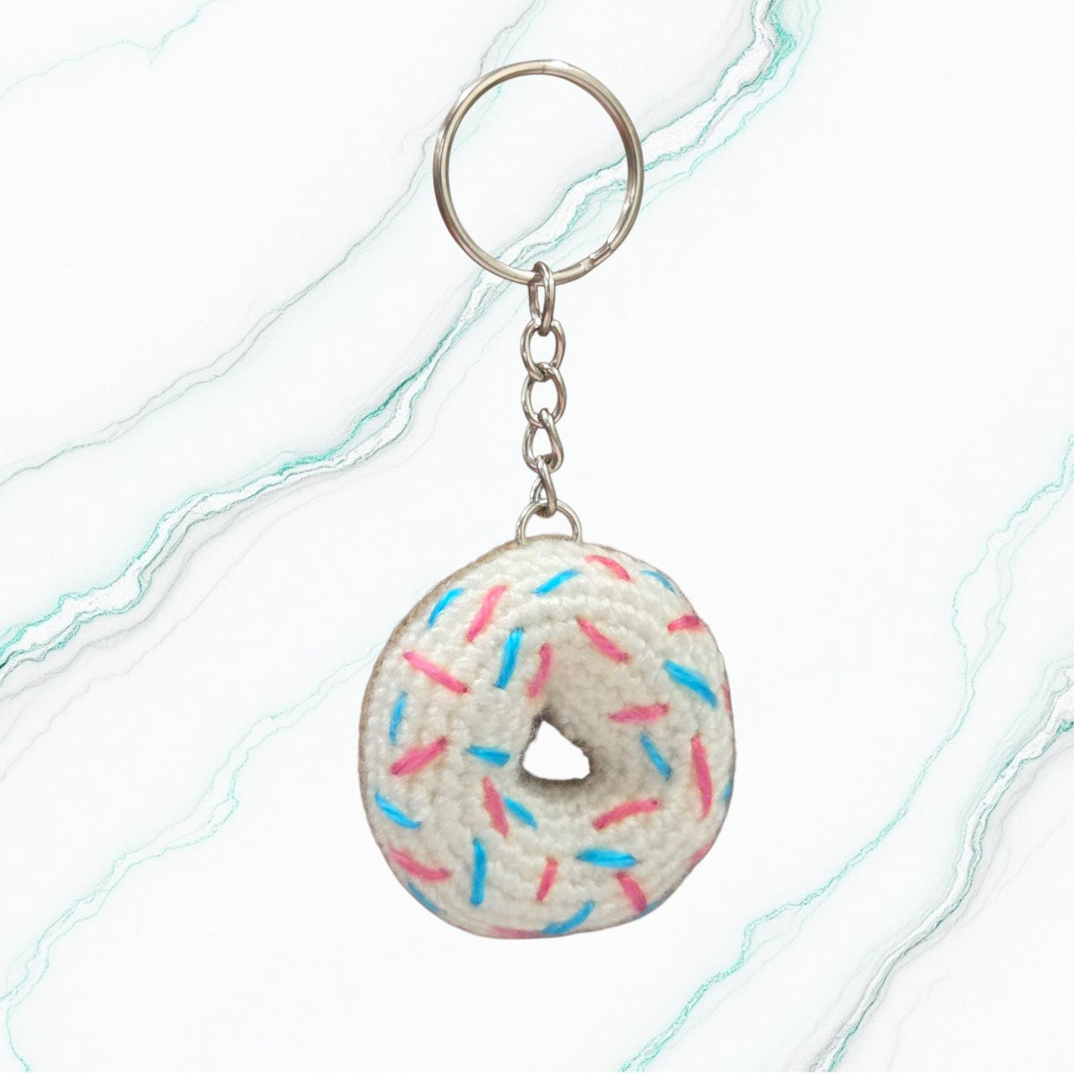Crochet Mini Donut Keychain