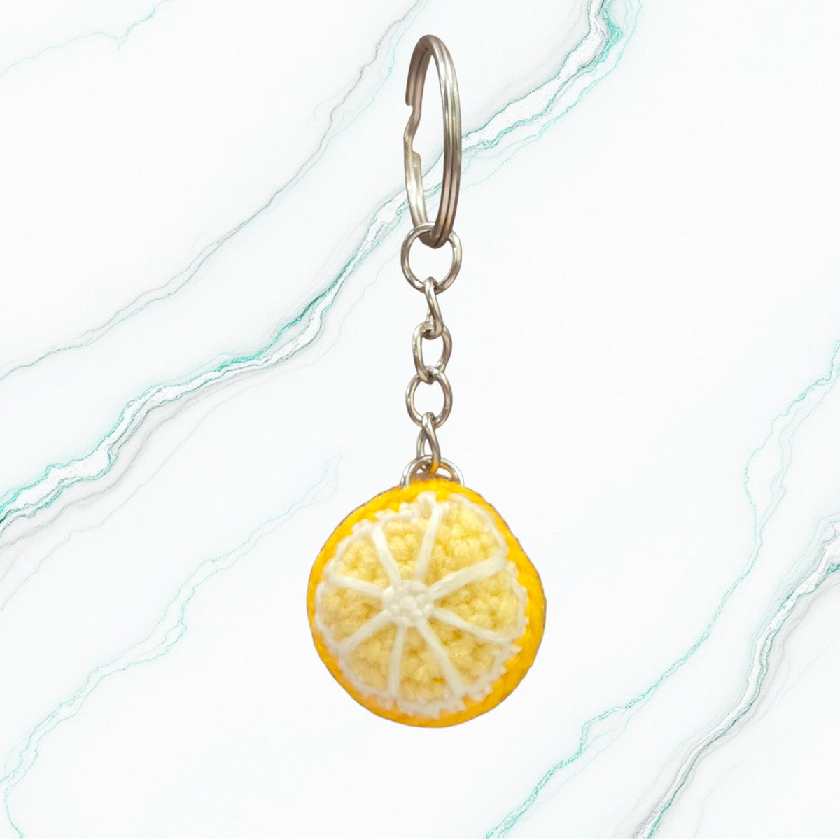 Crochet Mini Lemon Keychain