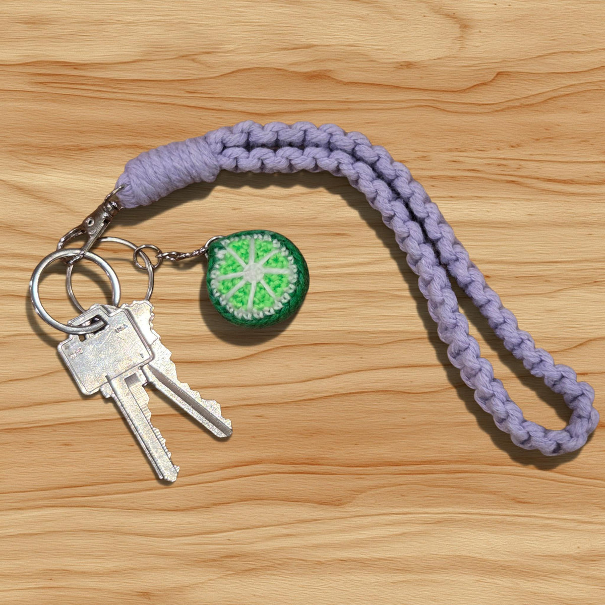Crochet Mini Lime Keychain