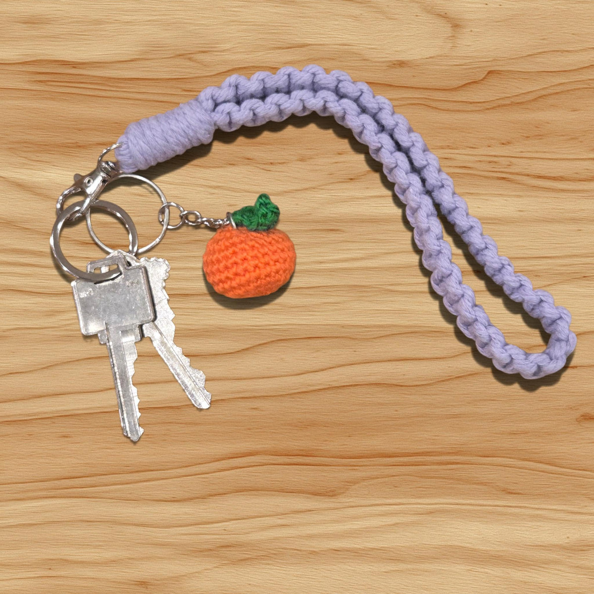 Crochet Mini Orange Keychain