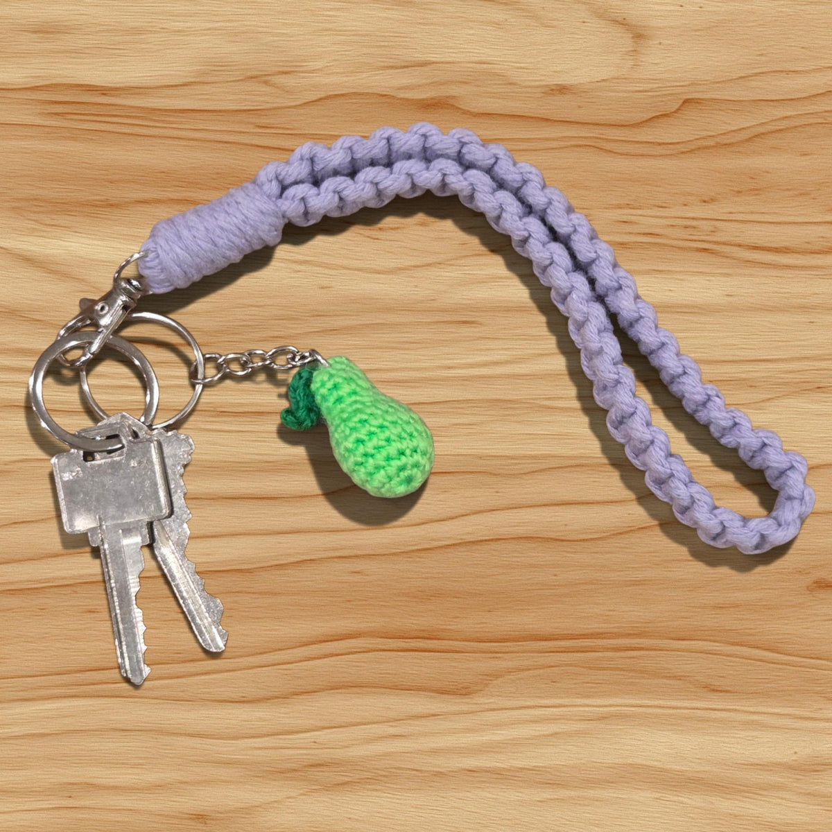 Crochet Mini Pear Keychain