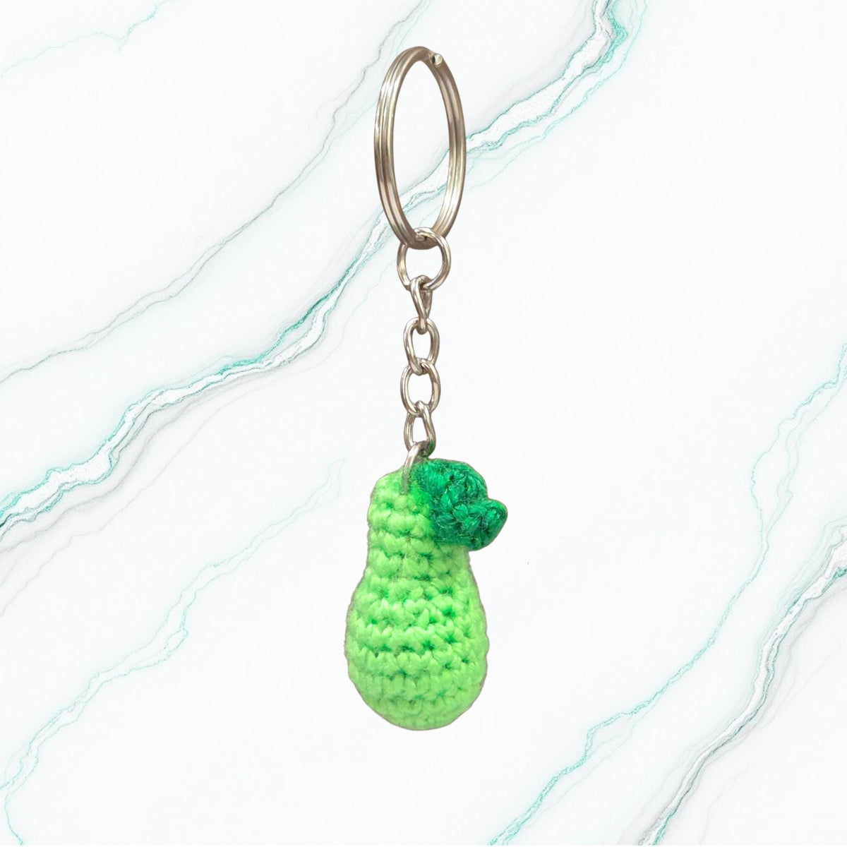 Crochet Mini Pear Keychain