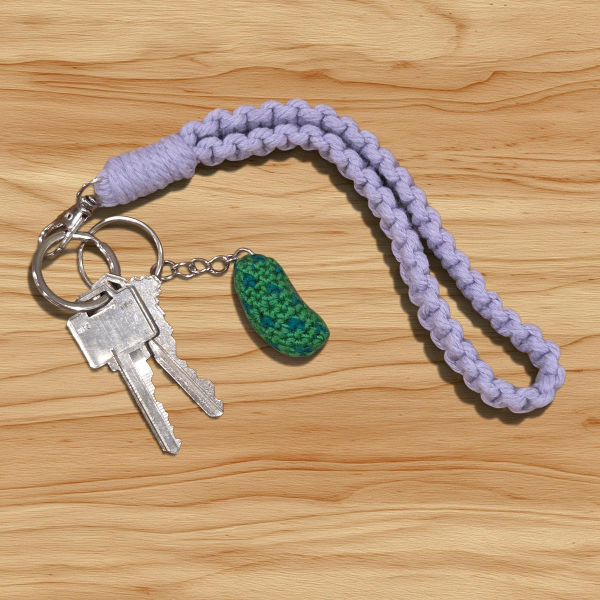 Crochet Mini Pickle Keychain