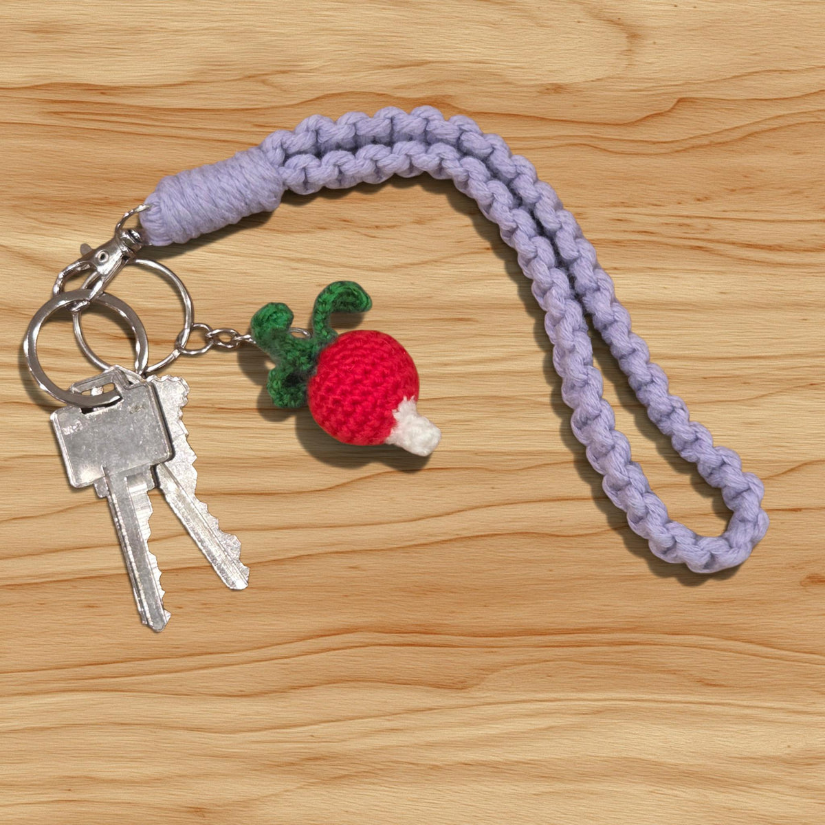 Crochet Mini Radish Keychain