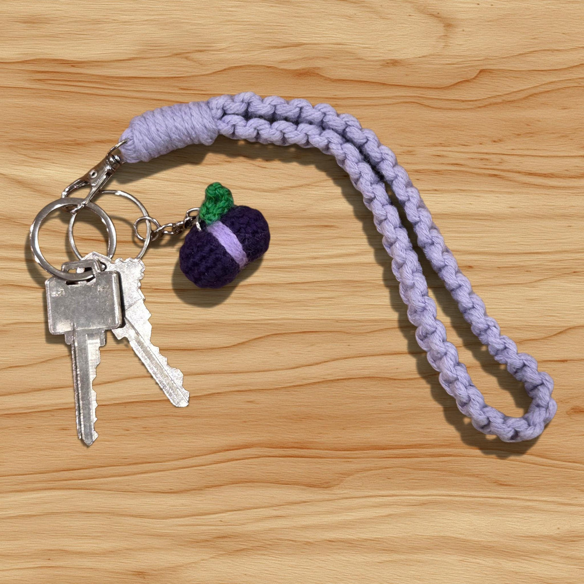 Crochet Mini Plum Keychain