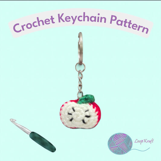 Crochet Mini Apple Keychain PDF Pattern Download