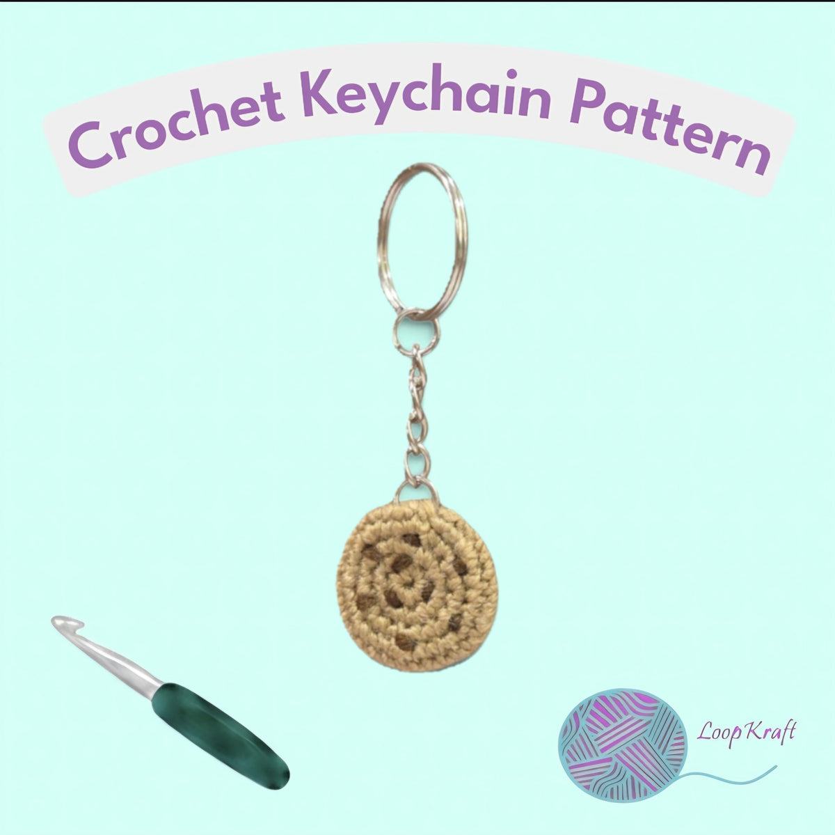 Crochet Mini Cookie Keychain PDF Pattern Download