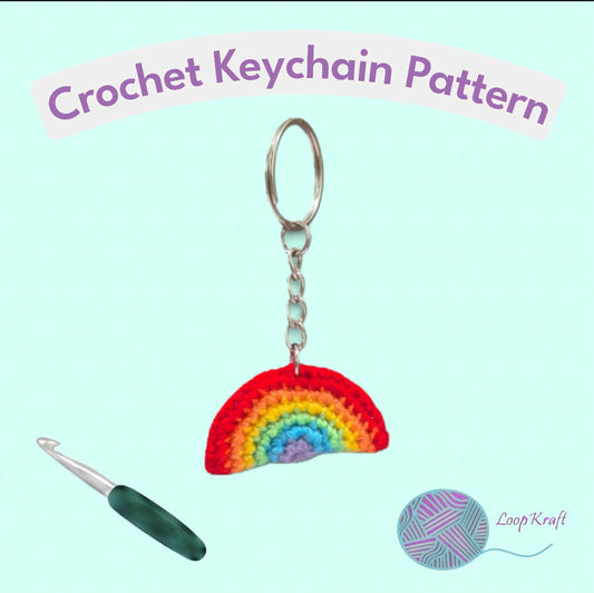 Crochet Mini Rainbow Keychain PDF Pattern Download