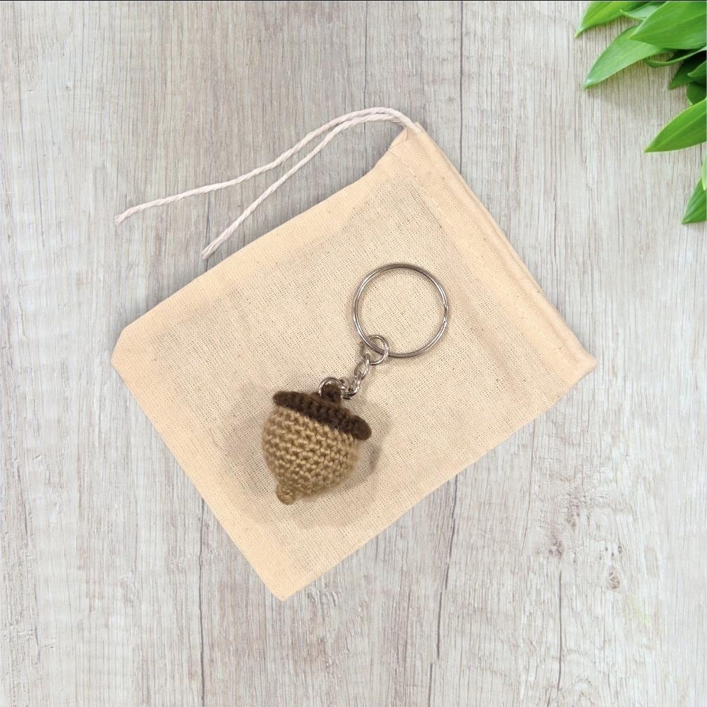 Crochet Mini Acorn Keychain