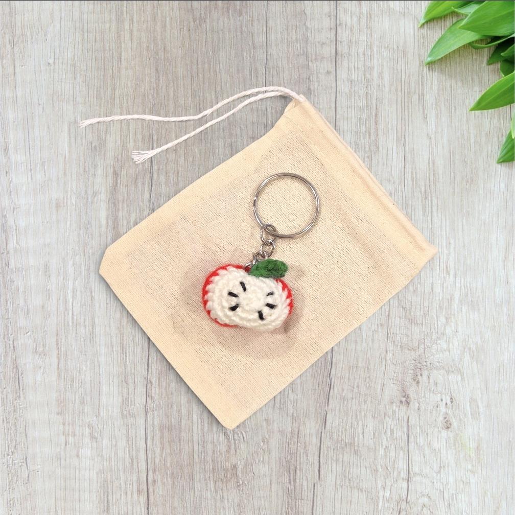 Crochet Mini Apple Keychain