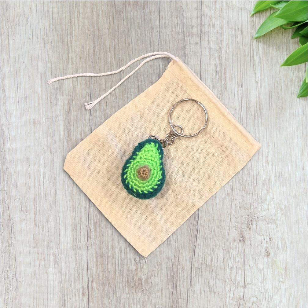 Crochet Mini Avocado Keychain