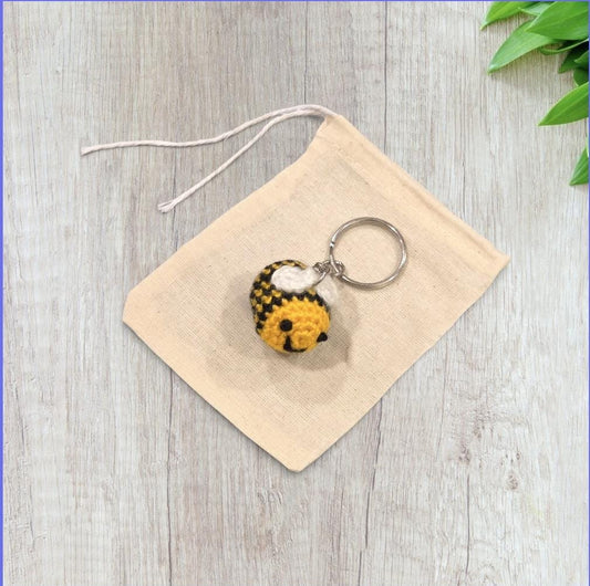 Crochet Mini Bee Keychain