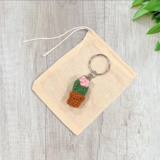 Crochet Mini Cactus Keychain