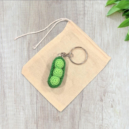 Crochet Mini Peas Keychain