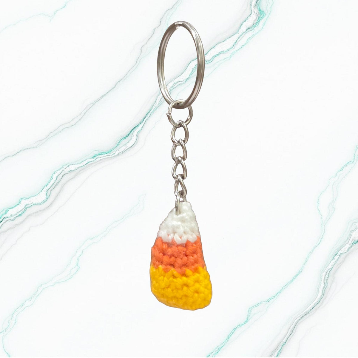 Crochet Mini Candy Corn Keychain