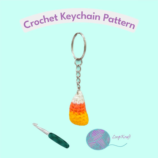 Crochet Mini Candy Corn Keychain PDF Pattern Download